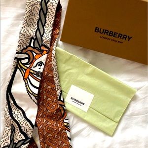 Burberry Silk Skinny Unicorn Scarf, Women’s